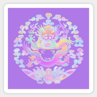 Smiling Dragon Hologram Sticker